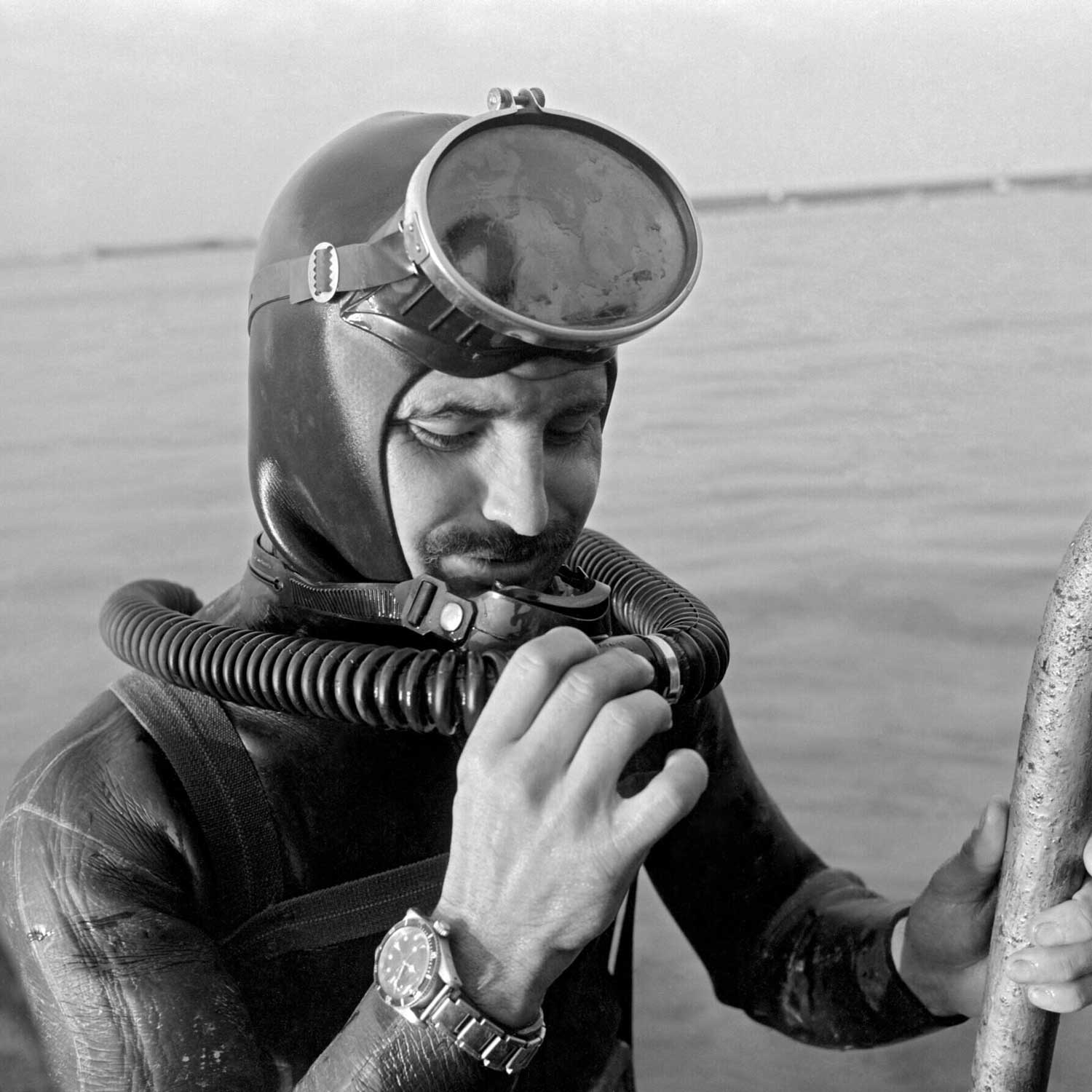 An MN Navy diver wearing a "Big Crown" Submariner