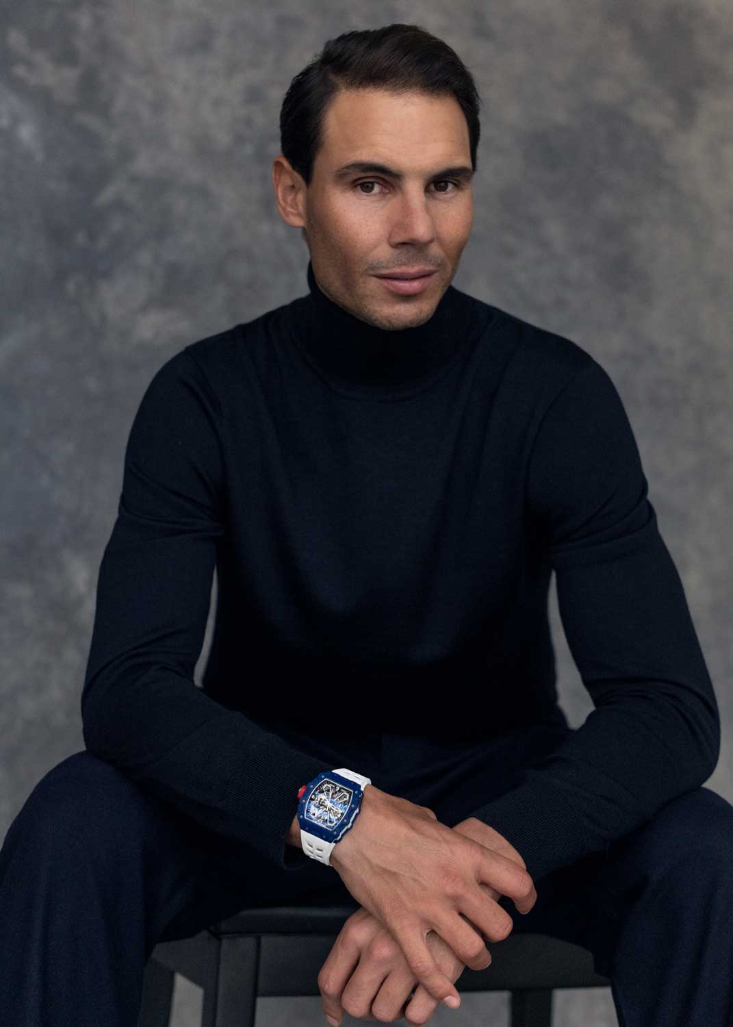 Rafael Nadal wearing the RM 35-03 Blue Quartz TPT