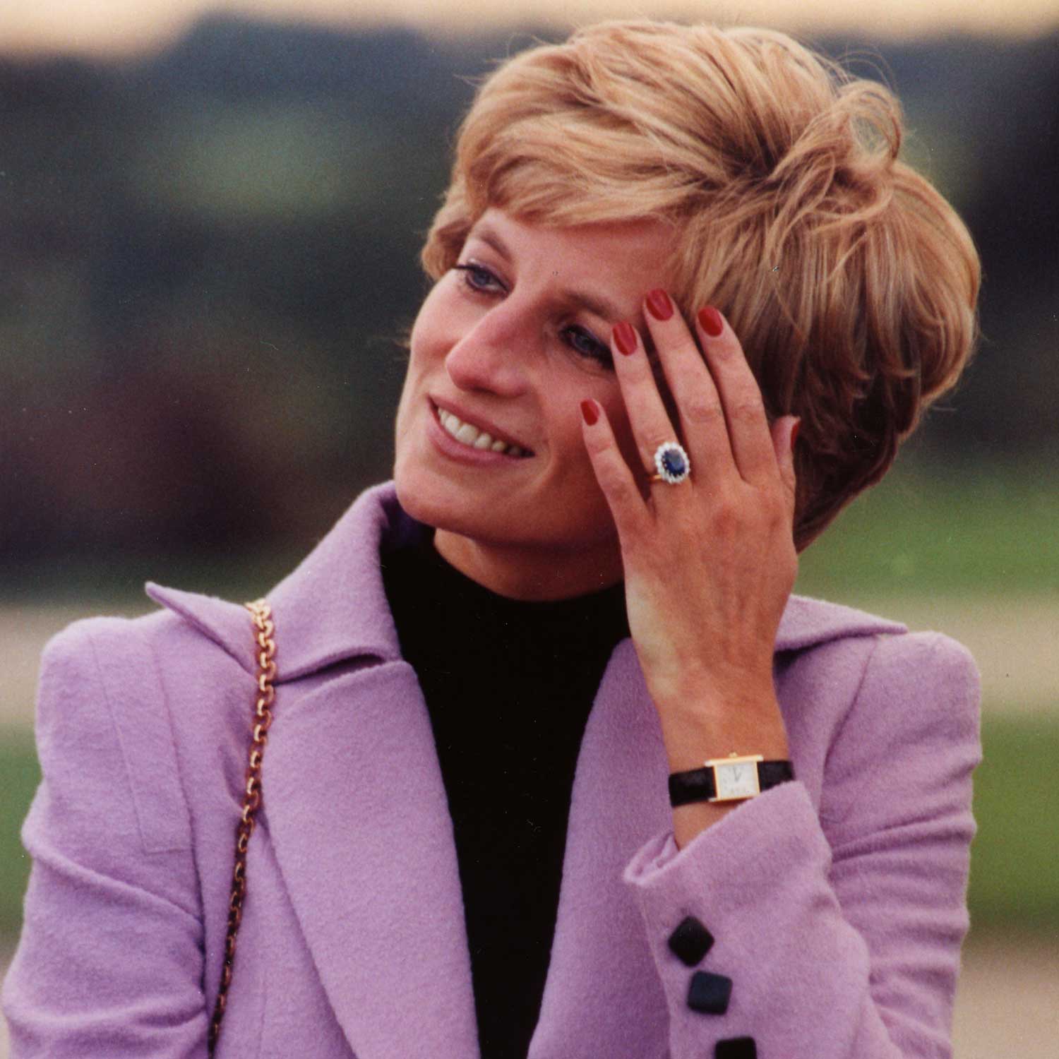 Princess Diana wearing her Cartier Tank
