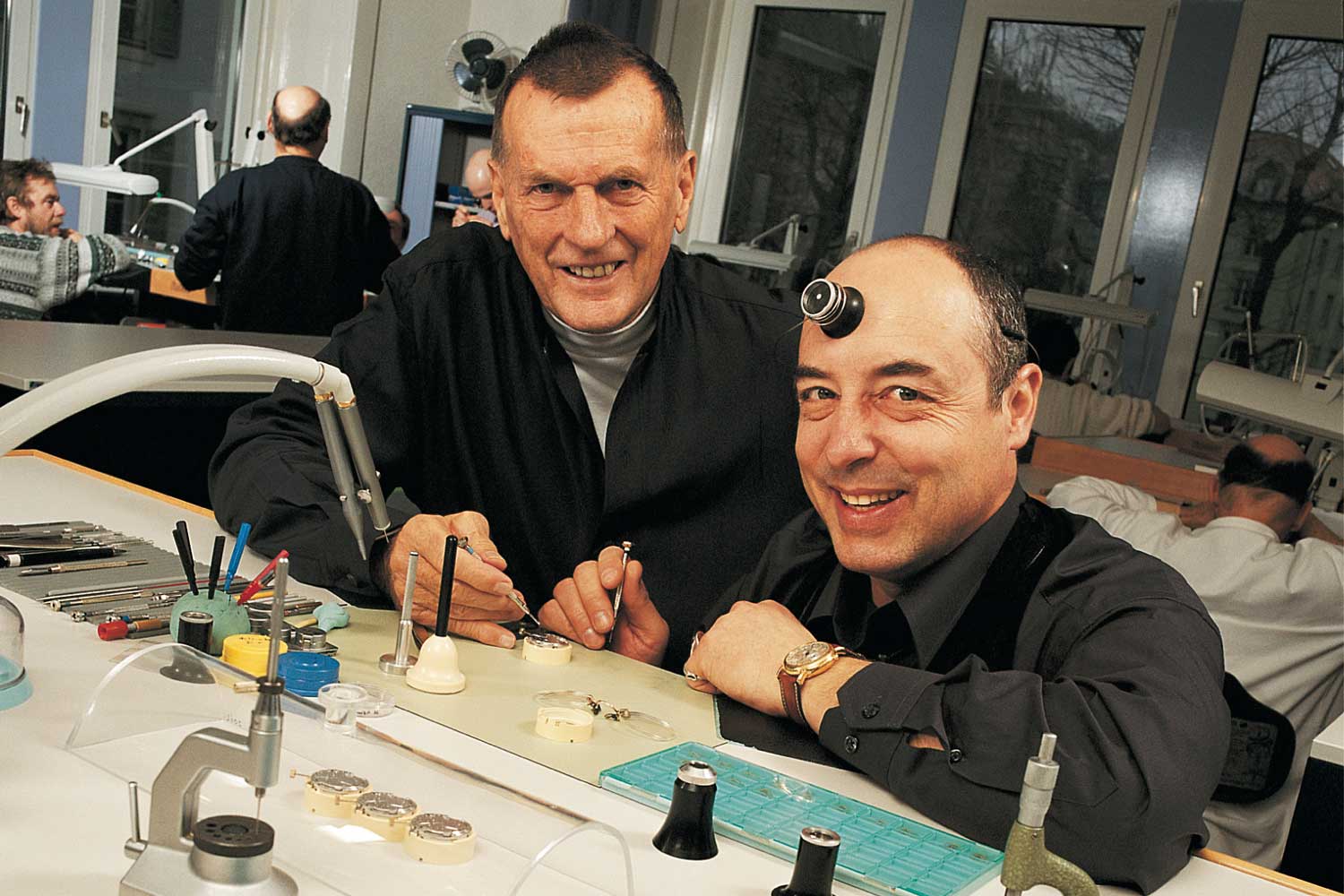 Ludwig Oechslin (right) pictured with Rolf W. Schnyder (Ulysse Nardin)