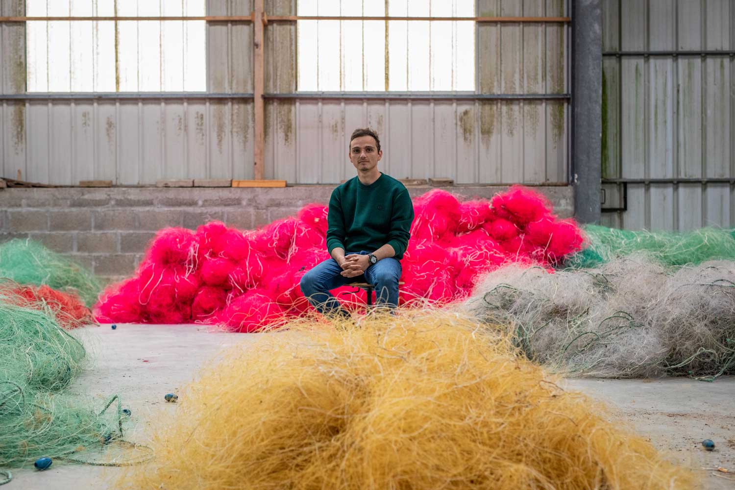Yann Louboutin, one of the three founders of FIL&FAB, a supplier of recycled plastic from fishing nets (Brittany, France)