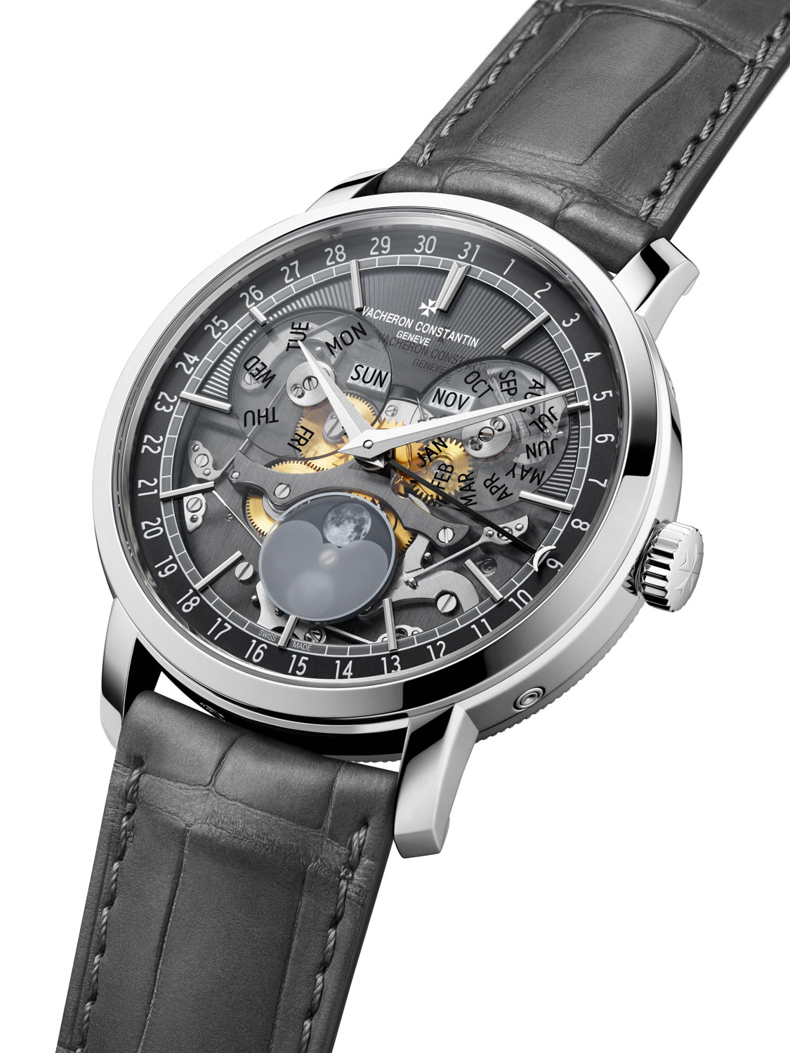 The Vacheron Constantin Traditionnelle Complete Calendar Openface in 18K white gold