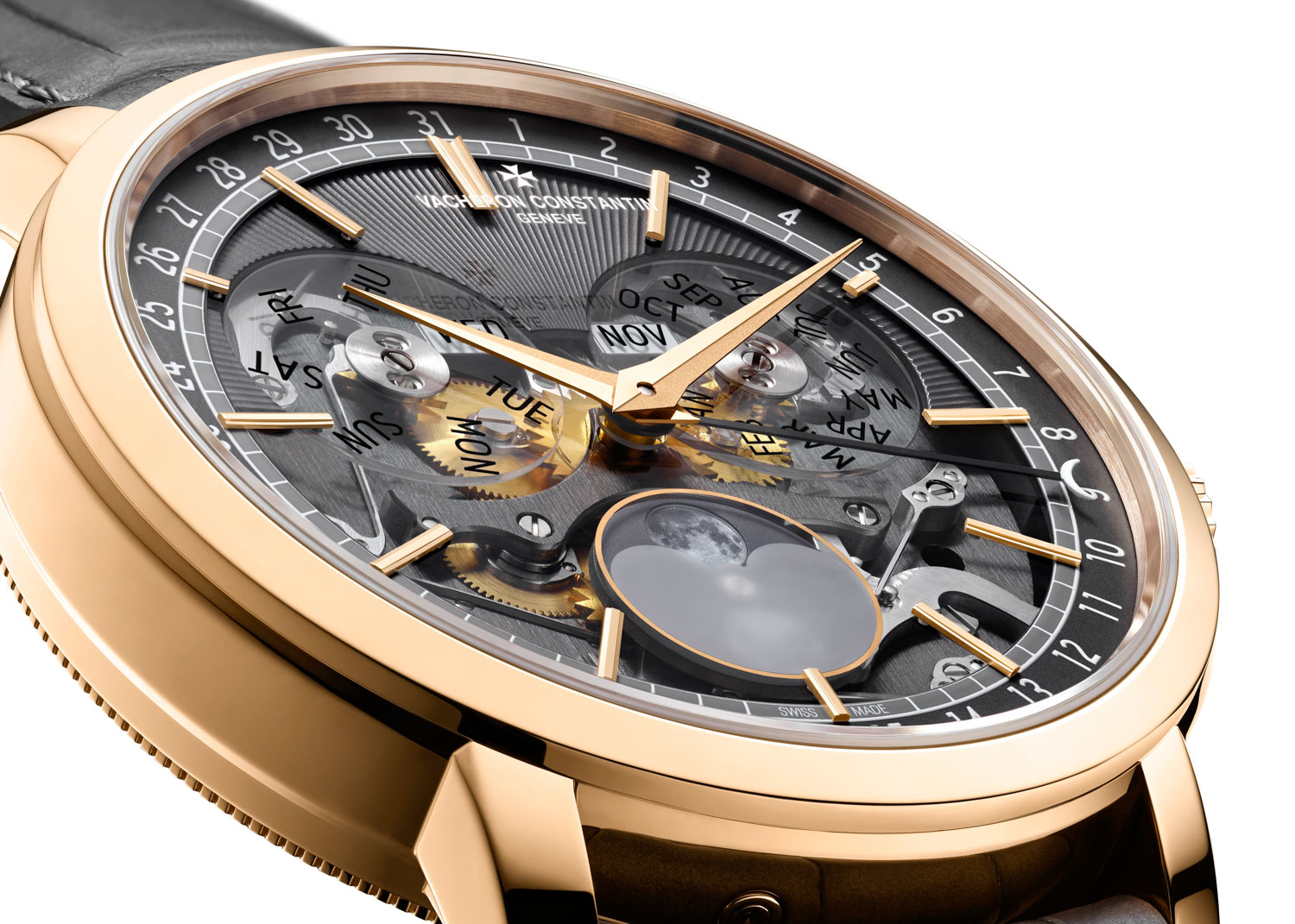 The Vacheron Constantin Traditionnelle Complete Calendar Openface in 18K 5N pink gold