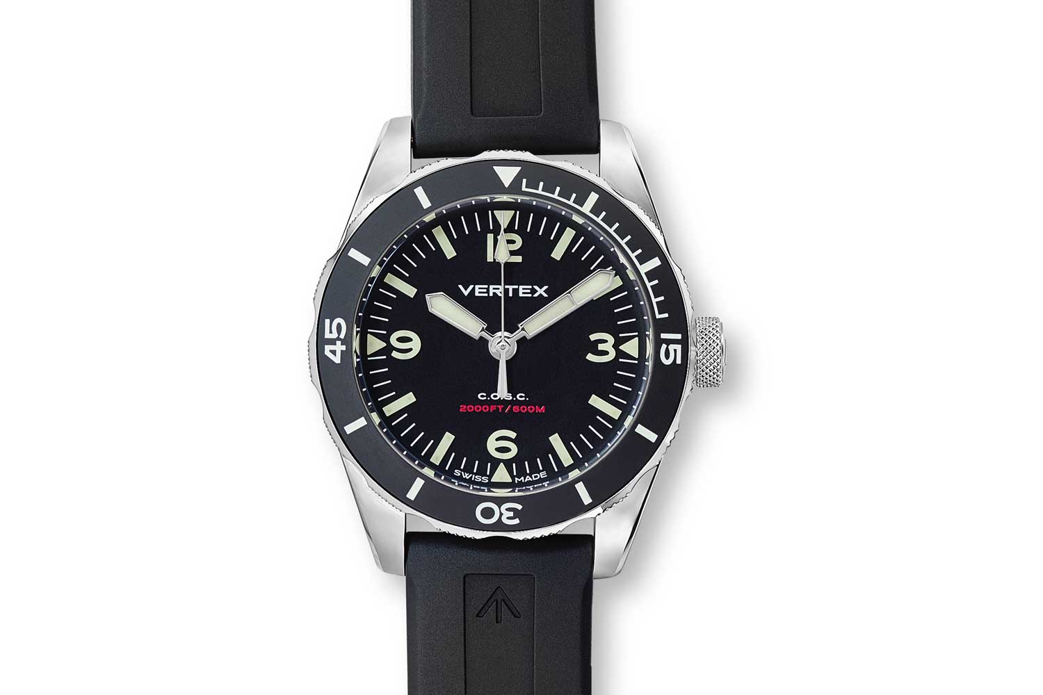 The Vertex M60 AquaLion No-Date on a rubber strap