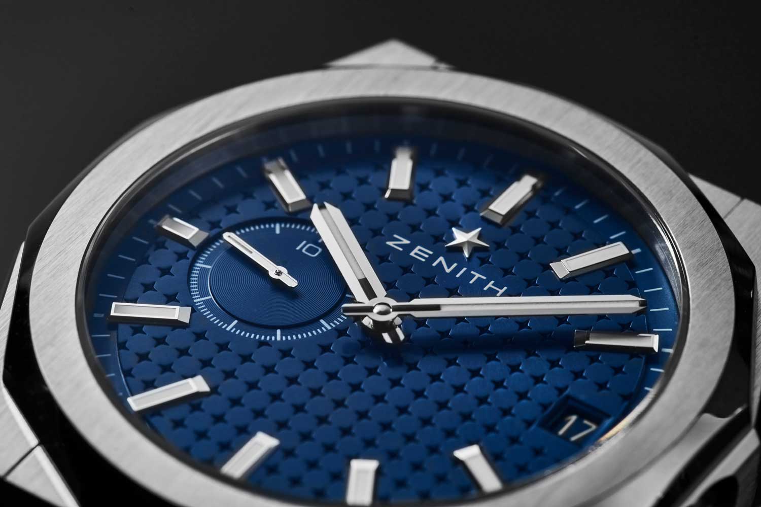 A closer look at the blue sunburst dial with star motif engraved across its surface (Image: Revolution©)