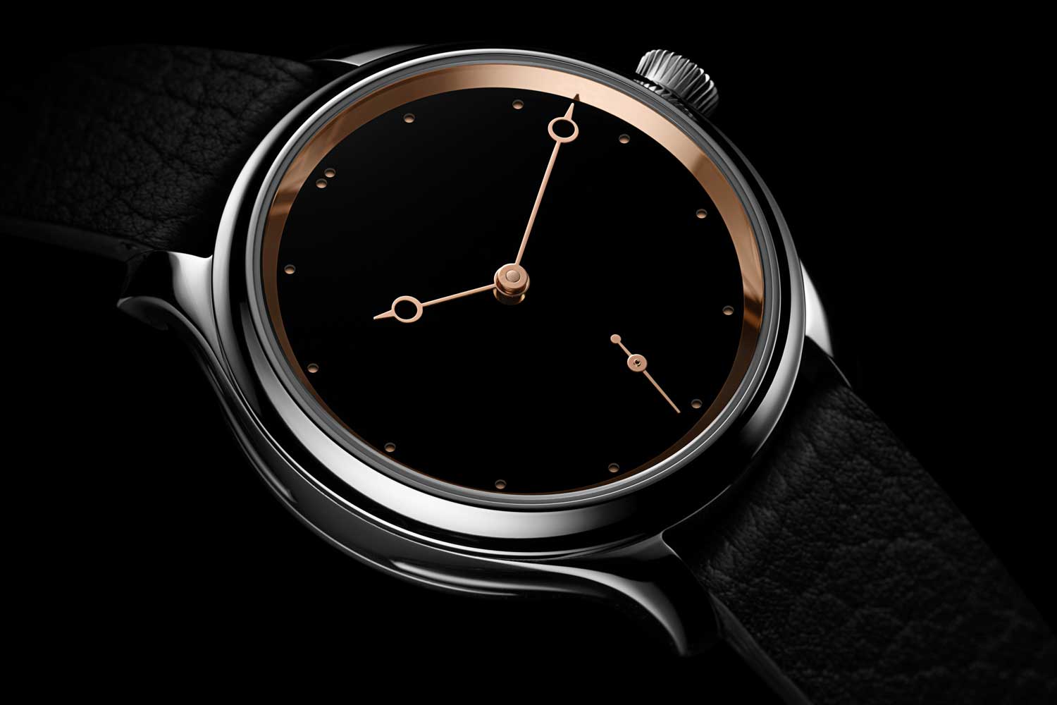 H. Moser & Cie x The Armoury Endeavour Small Seconds Total Eclipse in steel with red gold inner bezel