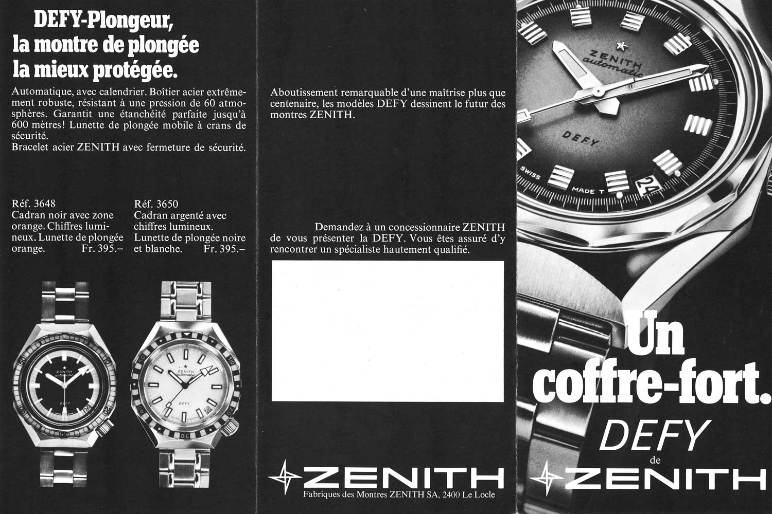 Zenith Defy Time-Safe 1969-1970 Brochure (Rear))