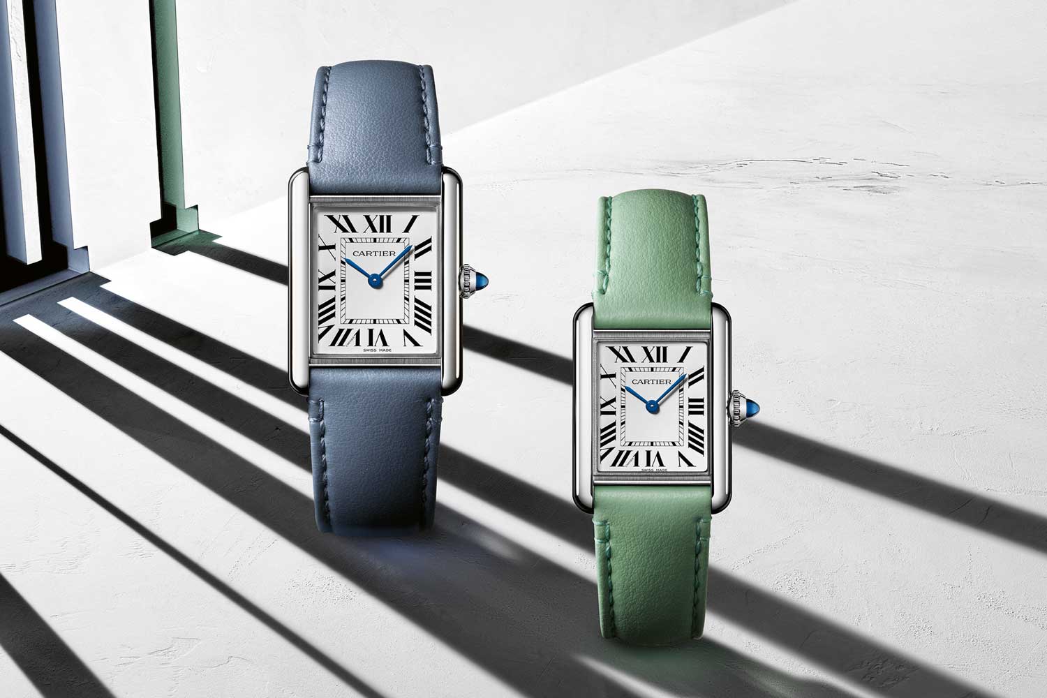 Equipped with SolarBeat technology on non-animal leather straps, these models demonstrate how Cartier innovates with the Tank