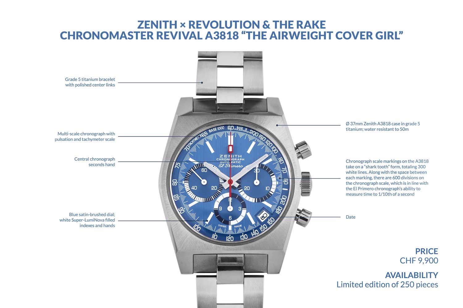 The Zenith × Revolution & The Rake Chronomaster Revival A3818 “The Airweight Cover Girl”