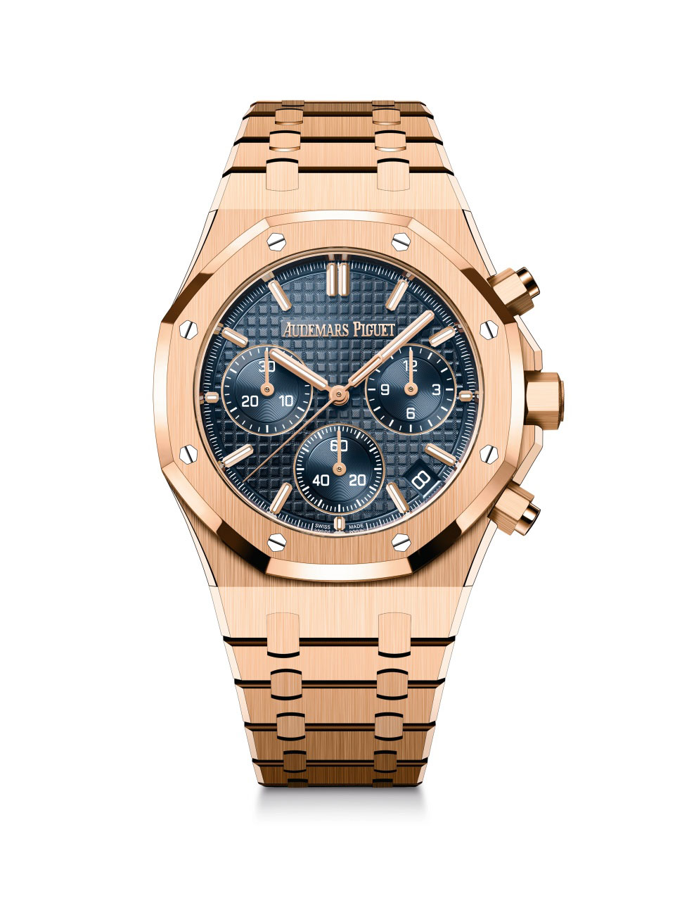 Royal Oak Selfwinding Chronograph / 41mm; 18-carat pink gold case with “Bleu Nuit, Nuage 50” dial (26240OR.OO.1320OR.01
