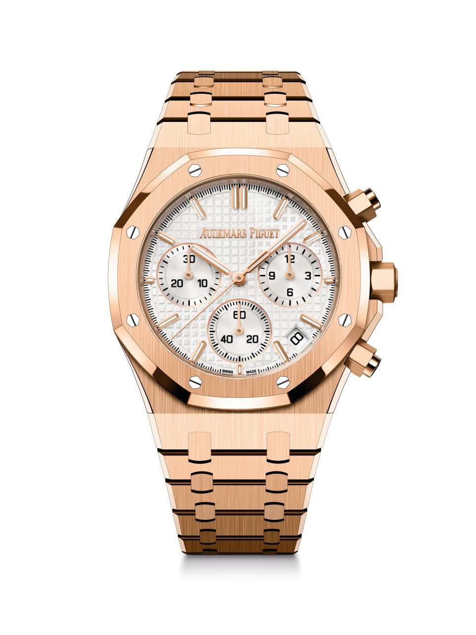 Royal Oak Selfwinding Chronograph / 41mm; 18-carat pink gold case with silver-toned dial (26240OR.OO.1320OR.03)