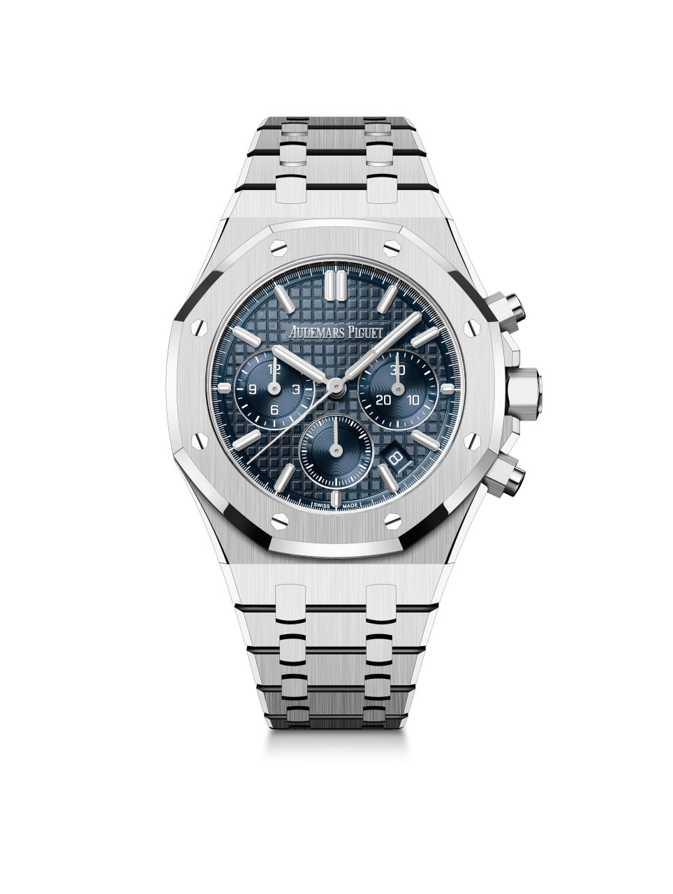 Royal Oak Selfwinding Chronograph / 38mm; stainless steel case with “Bleu Nuit, Nuage 50” dial (26715ST.OO.1356ST.01)