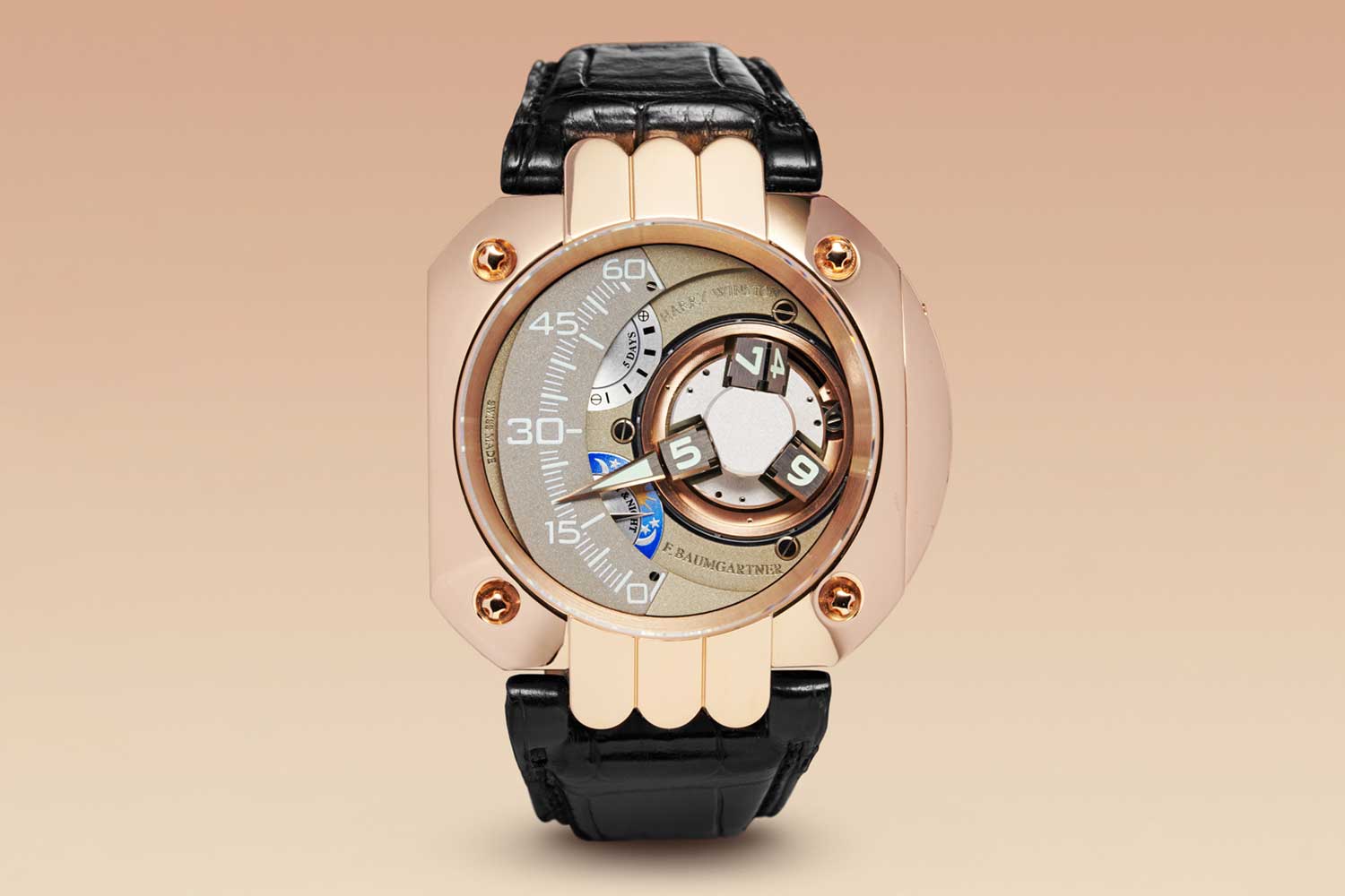 Lot 28: Harry Winston Opus V. Limited edition of 45 pieces in rose gold. (Image: Ineichen)