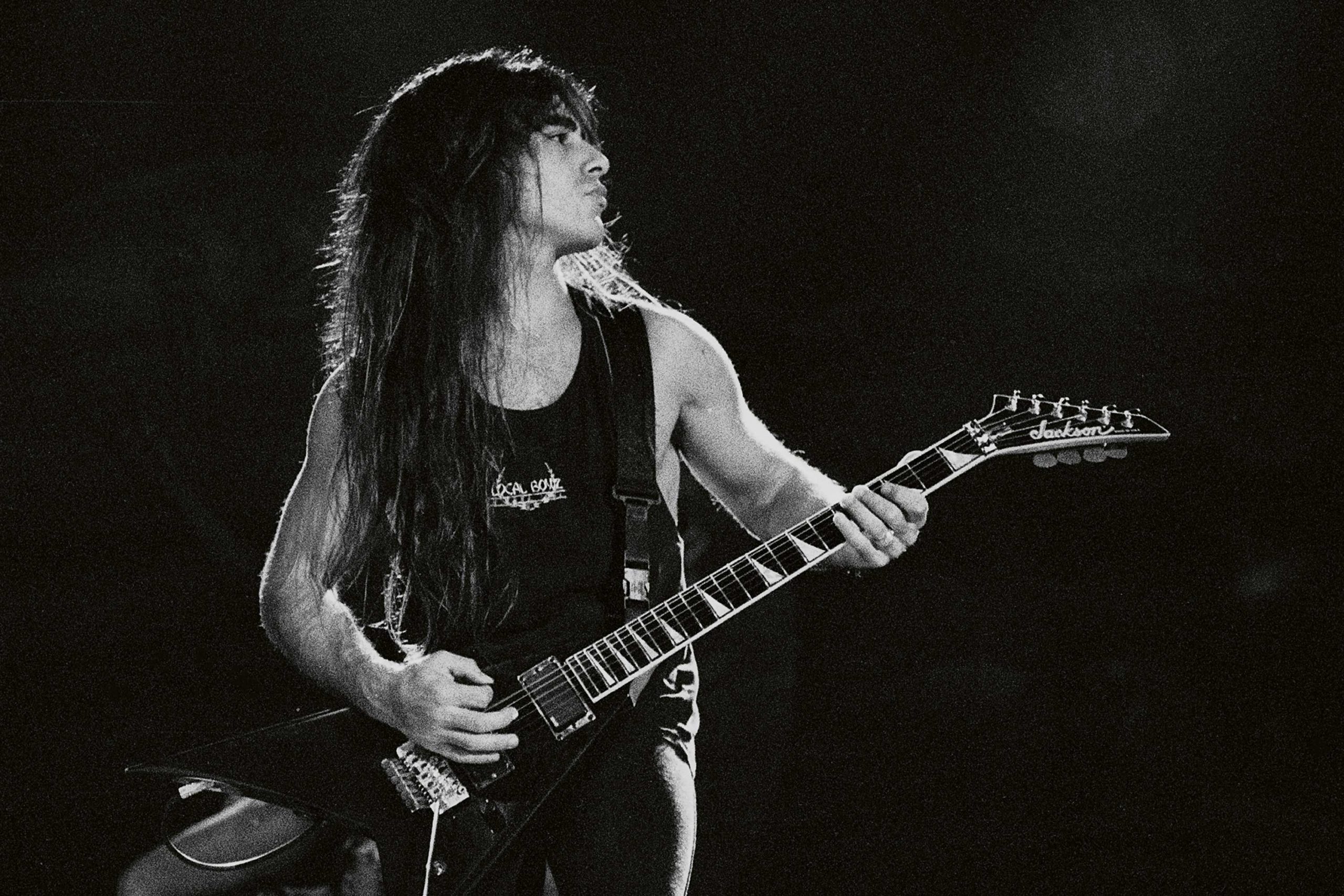Dan Spitz of Anthrax performing at The Spectrum on June 29, 1991 in Philadelphia (Image: Lisa Lake/Getty Images)