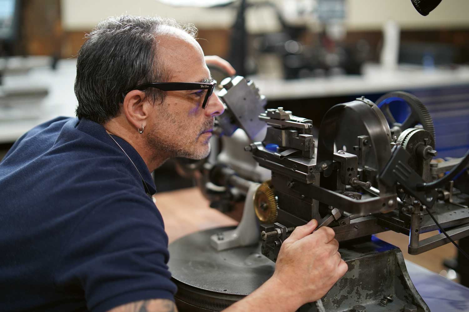 Dan Spitz works alone on restored machines constructing everything himself, including his own ergonomic watchmaker’s bench (Images: Lynnette Brink)