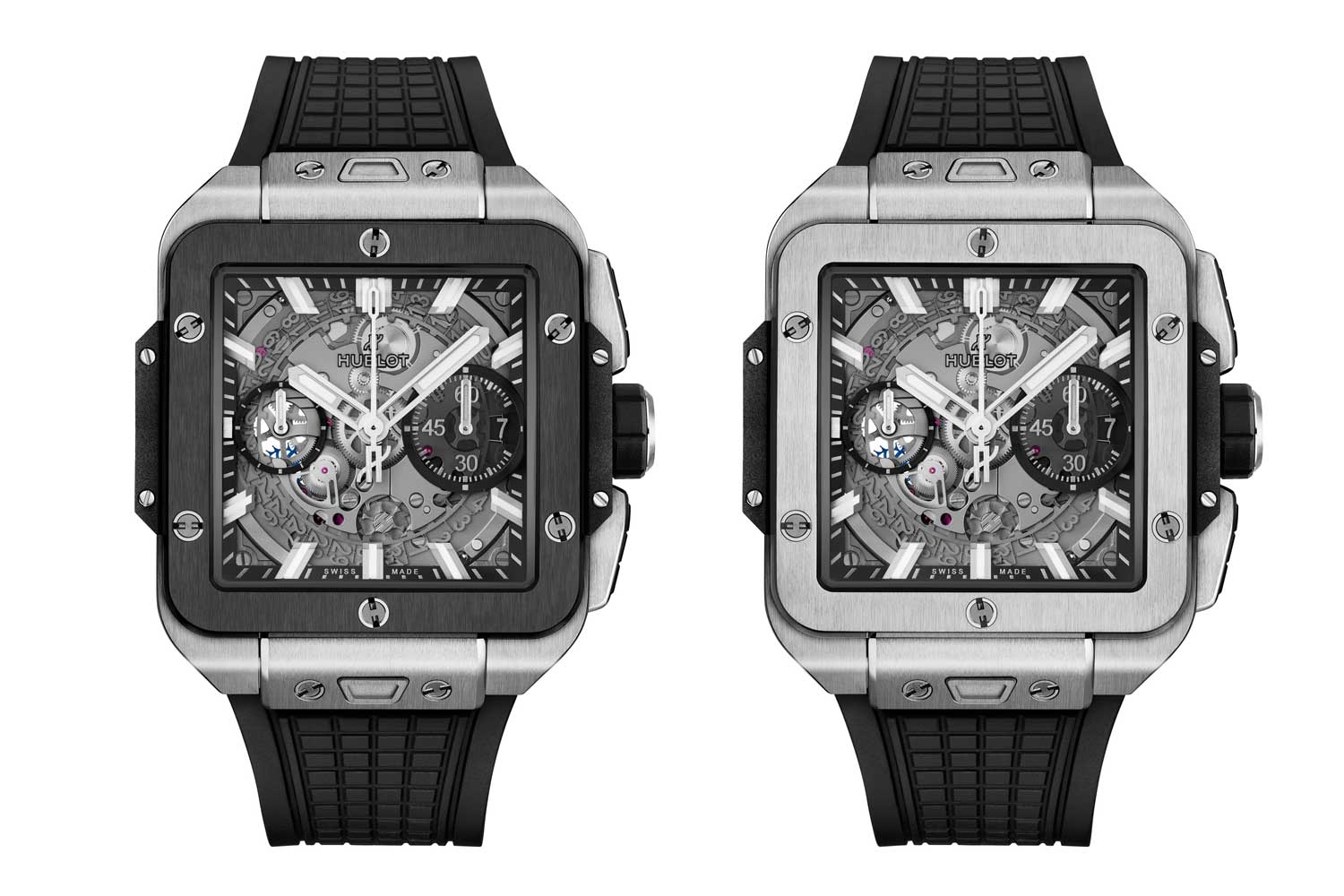Aside from the All Black the Square Bang is offered in titanium models
