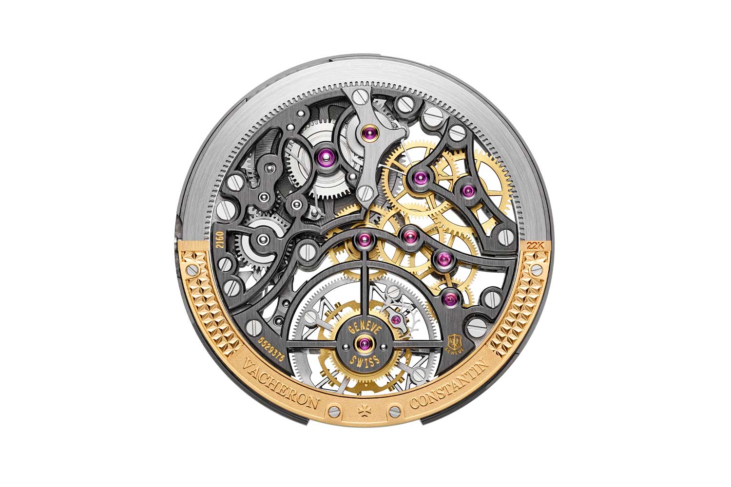 The Caliber 2160 SQ from the caseback side