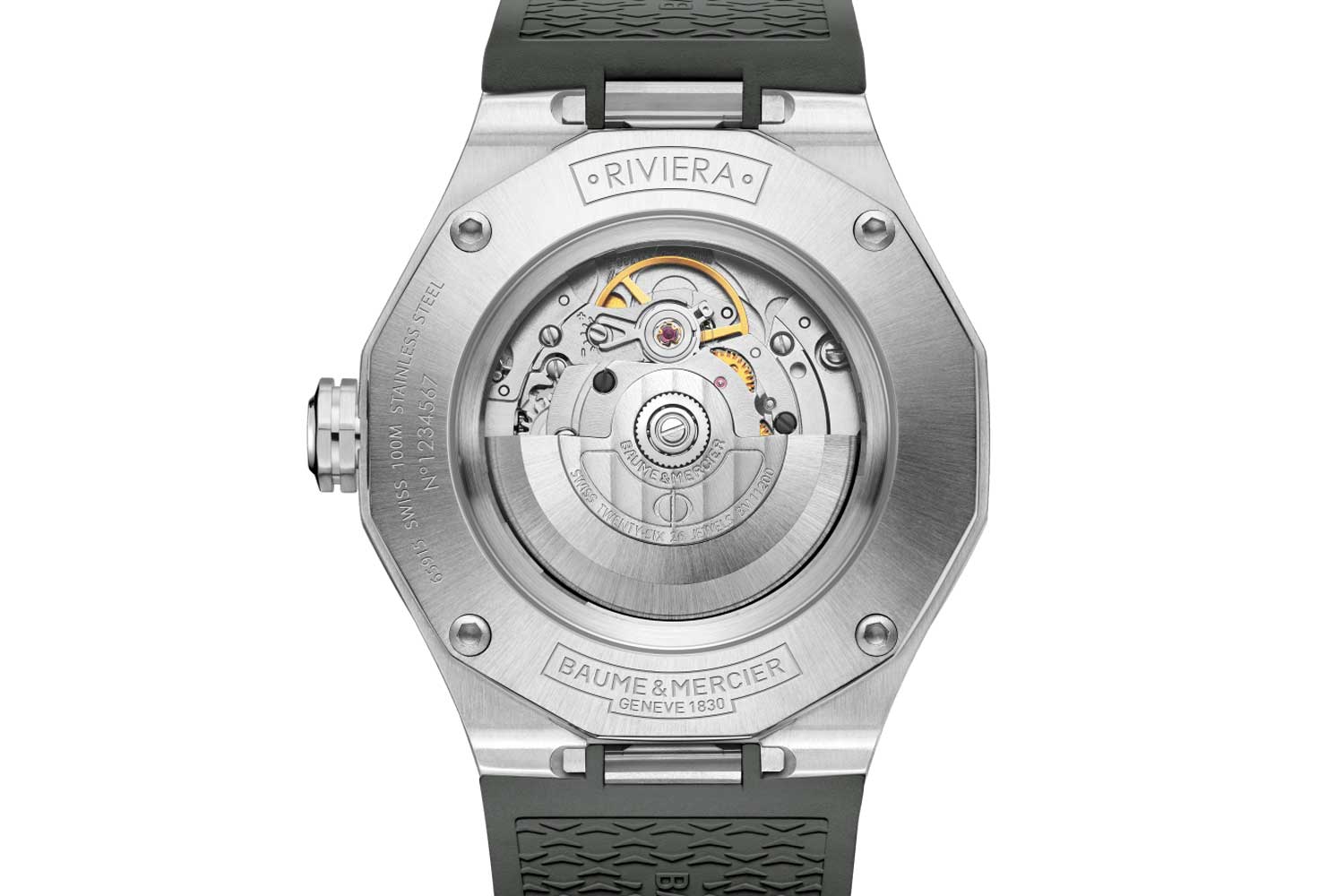 Ref. M0A10660 with automatic movement and interchangeable grey rubber strap