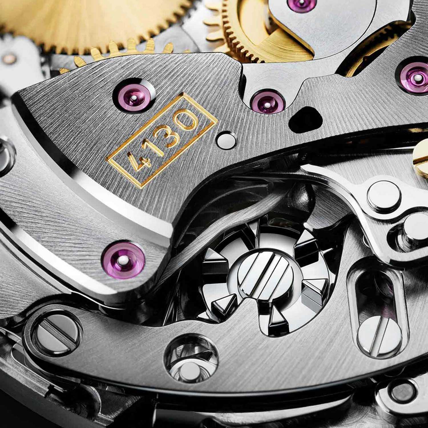 Close-up of the Cal. 4130’s column wheel – master controller of all chronograph functions (Image: Rolex)