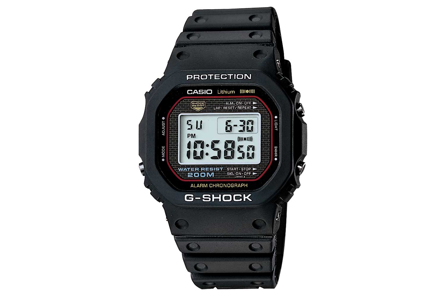 The DW-5000, the very first G-SHOCK from 1983, in black resin