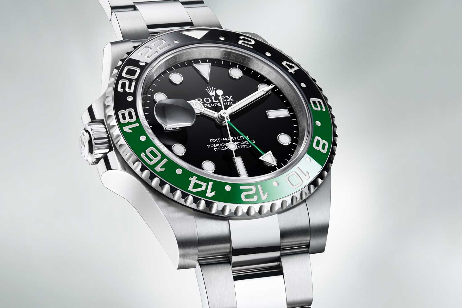 The 2022 40mm Rolex Oyster Perpetual GMT-Master II is the first GMT-Master II to be produced in a left-handed orientation