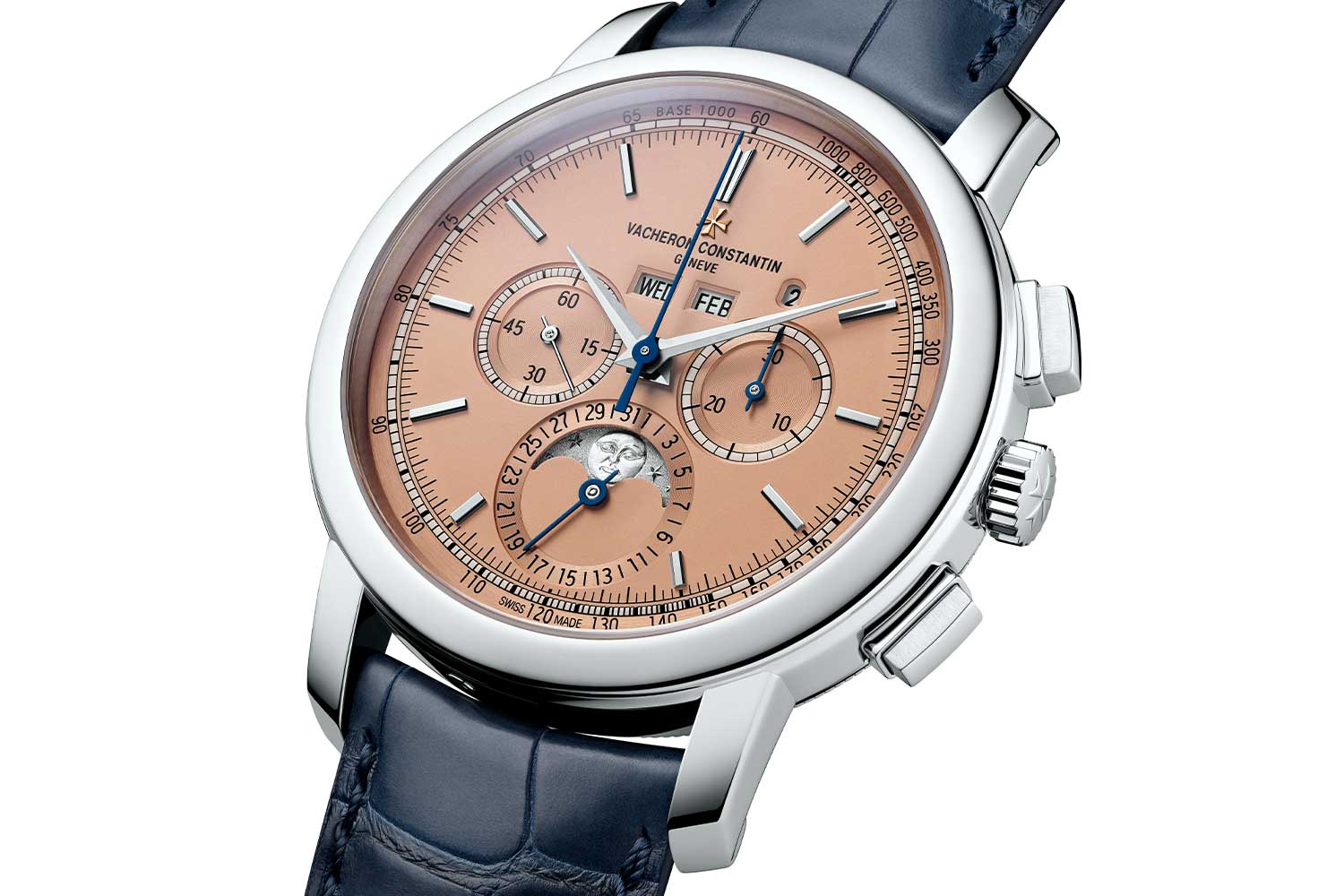Traditionnelle Perpetual Calendar Chronograph in platinum with salmon colored dial