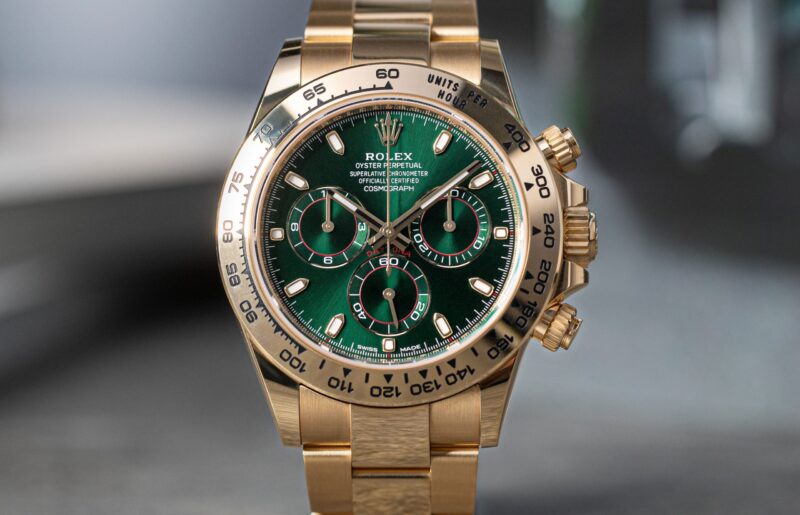 The One: The Rolex Daytona Reference 116508 in gold with a green dial