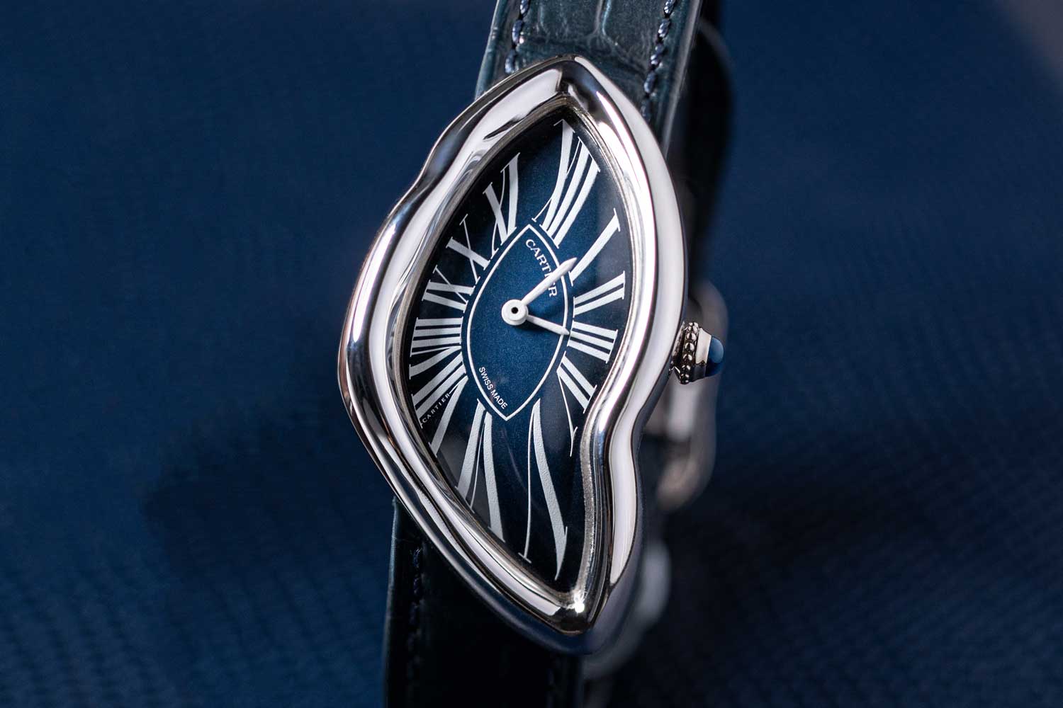 The Cartier Crash First Light has a very subtle fumé effect on the dial that graduates from light in the center to dark at the edges. (image: Revolution©)