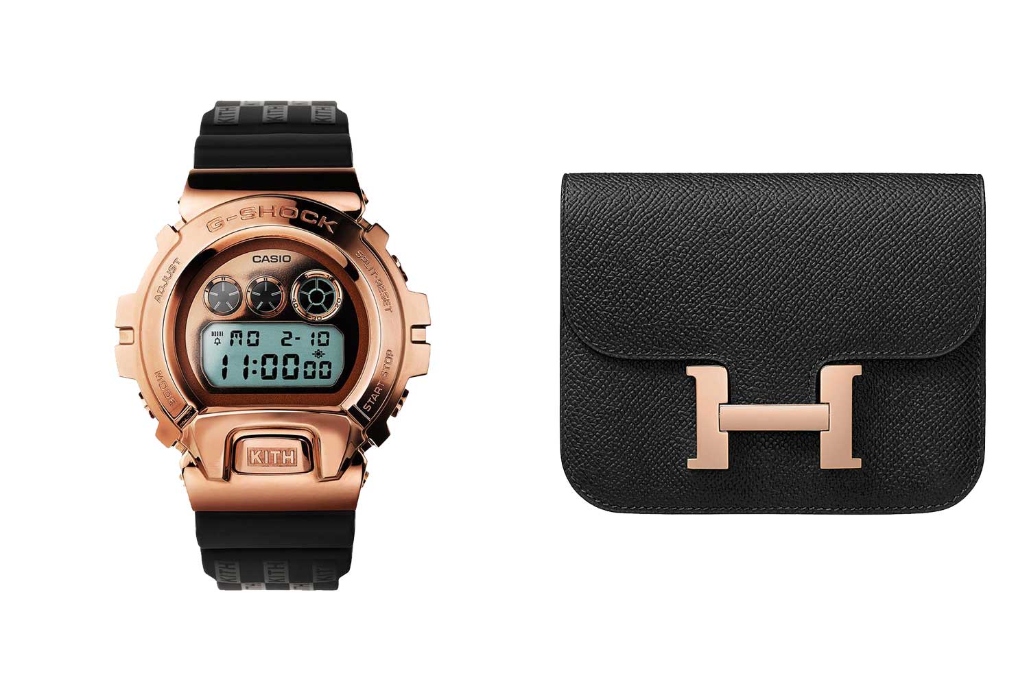 Kith x GShock 25th Anniversary Limited Editon and Hermes Constance Slim wallet/Fanny belt bag with rose gold hardware