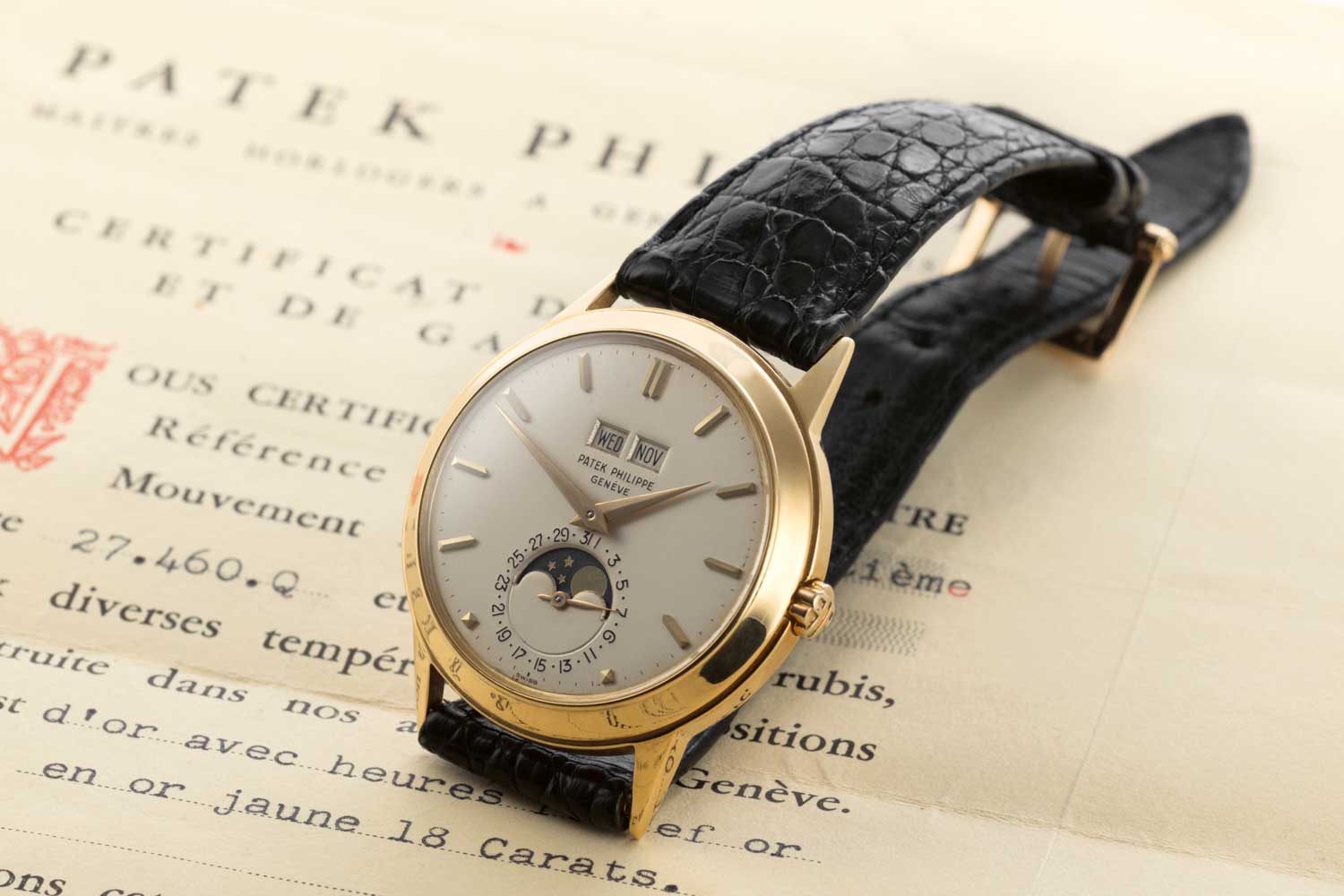 Another first for Patek came in 1962 in the form of Ref. 3448, a self- winding perpetual calendar