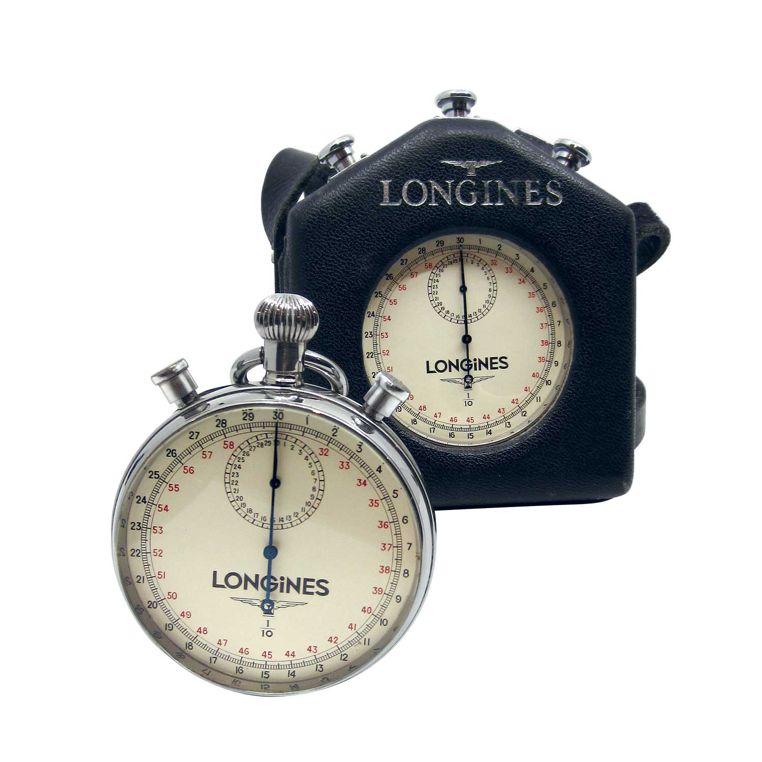 1914: Stopwatch with 5 HZ high- frequency movement and split-second hand (Caliber 19.73N)
