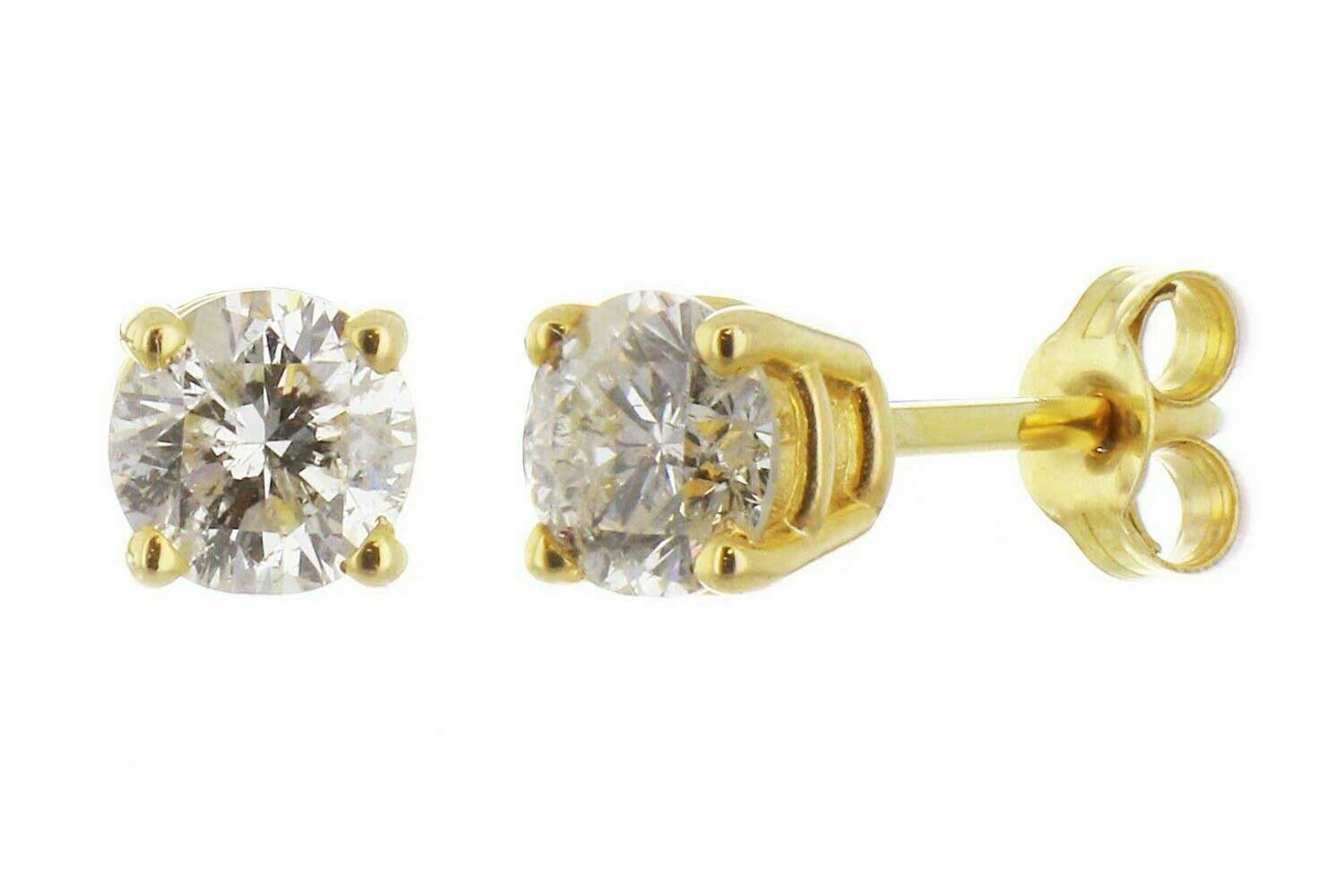 Diamond Classic Stud Earrings in 14K Yellow Gold