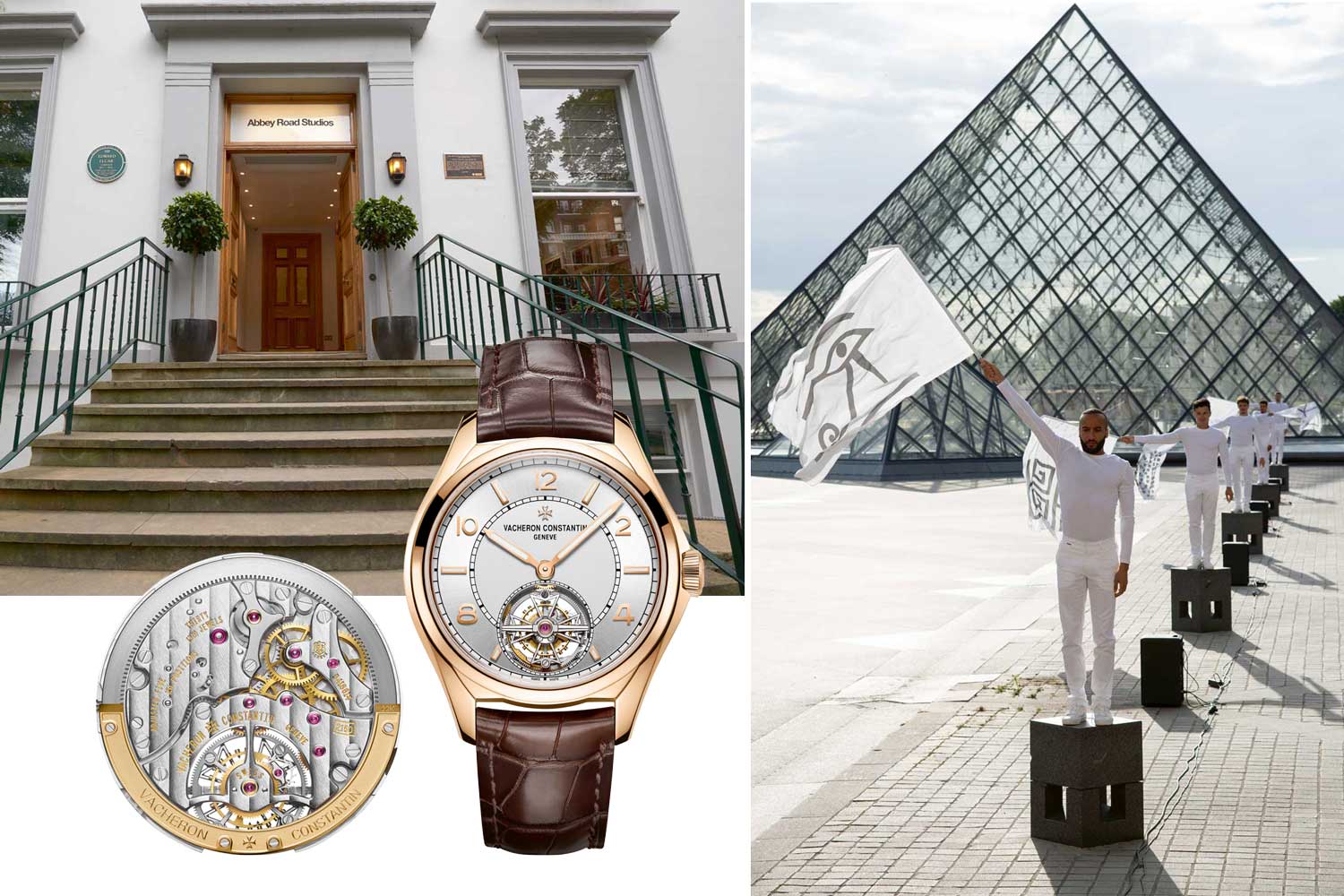 Vacheron celebrated two important partnerships recently: first with Abbey Road Studios (top left), which hosted the launch of the brand’s Fiftysix Tourbillon (above), and second, with the Louvre Museum (above right), which saw the presentation of the Métiers d'Art Tribute to Great Civilizations