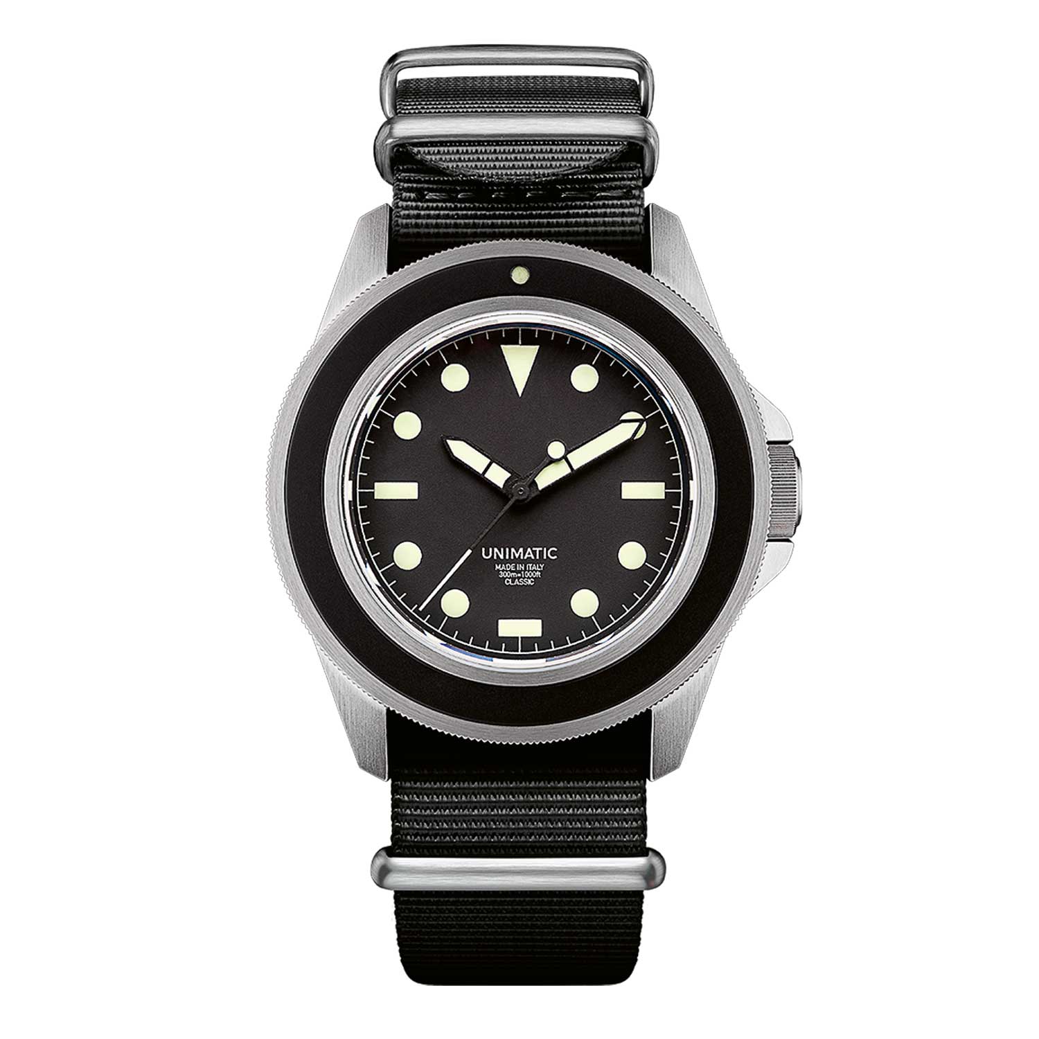 Unimatic’s regular production Modello Uno or U1 dive watch from the Classic series
