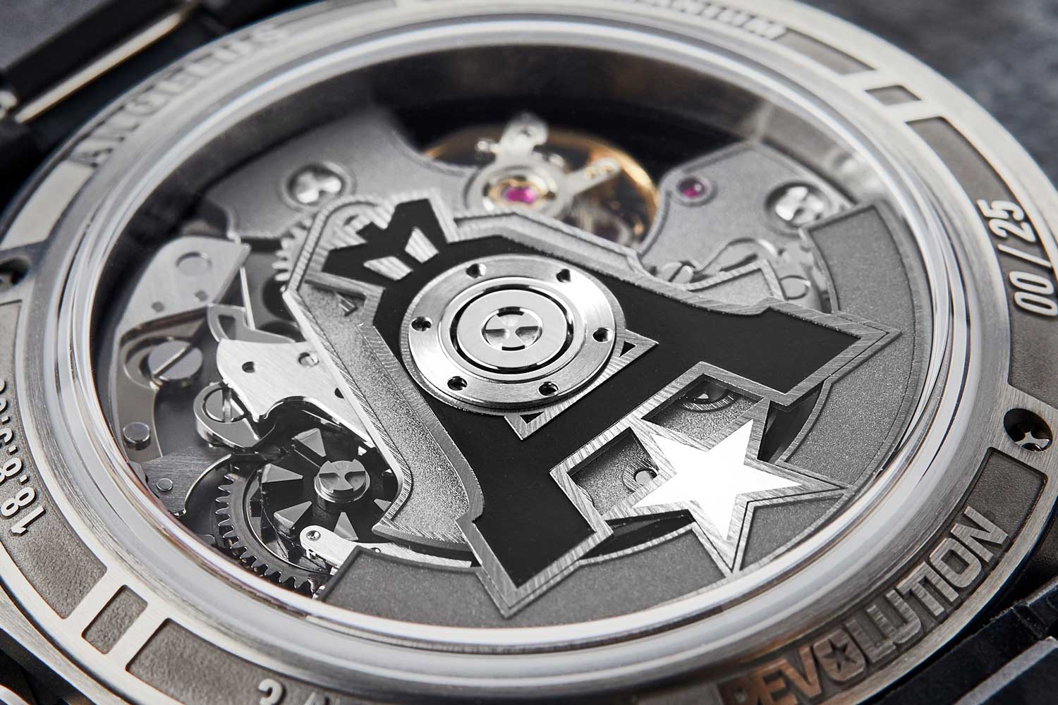 The Angelus Chronodate is powered by the caliber A-500 which features a column wheel, sandblasted NAC-treated bridges and a proprietary rotor design (Image: Revolution©)