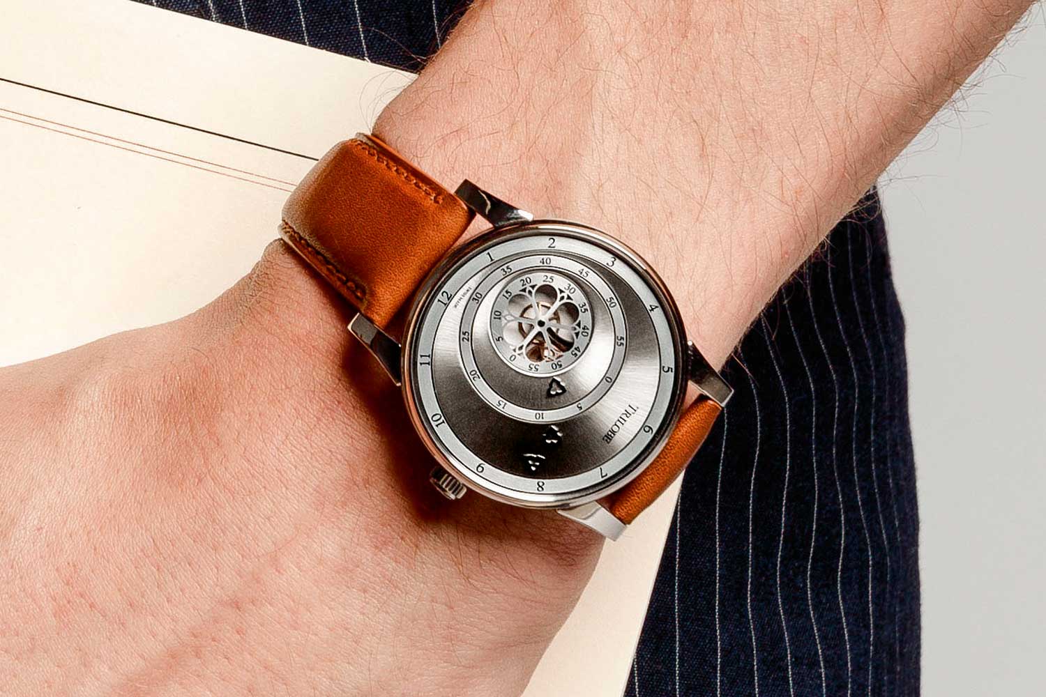 Trilobe’s first watch, Les Matinaux, in sunray silver