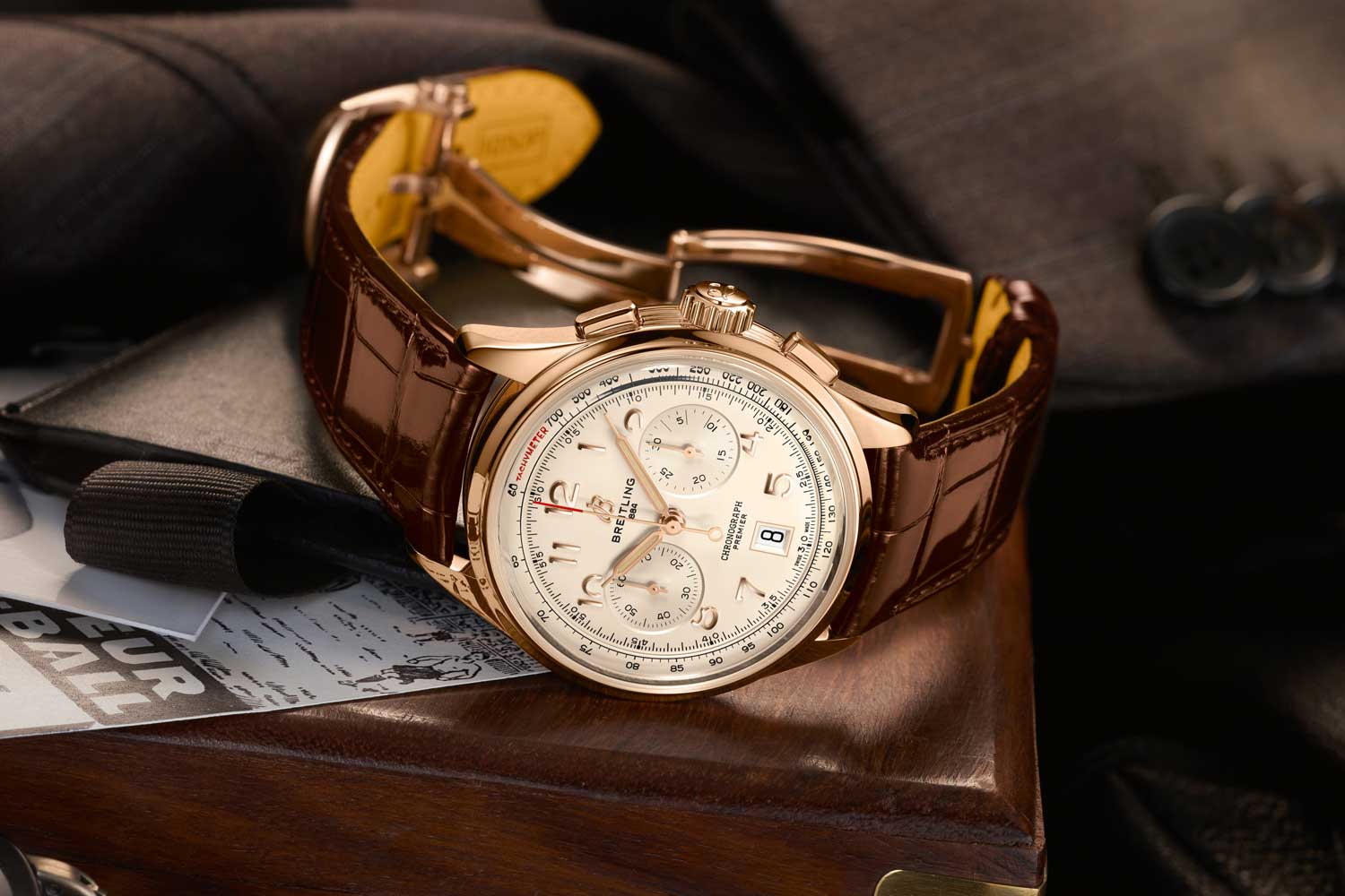 Breitling Premier B01 Chronograph 42 in red gold