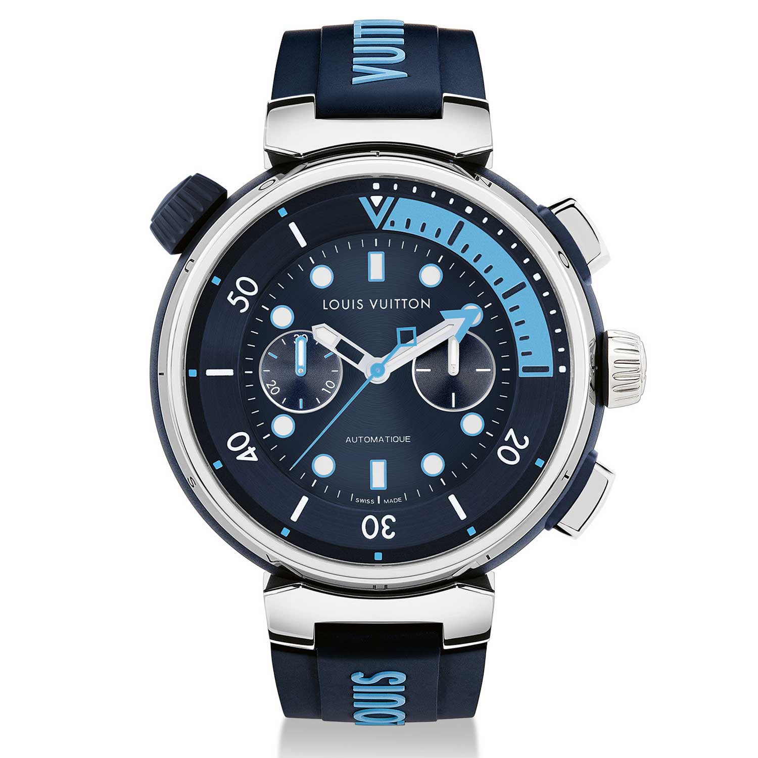Louis Vuitton Tambour Street Diver Chronograph in Skyline Blue