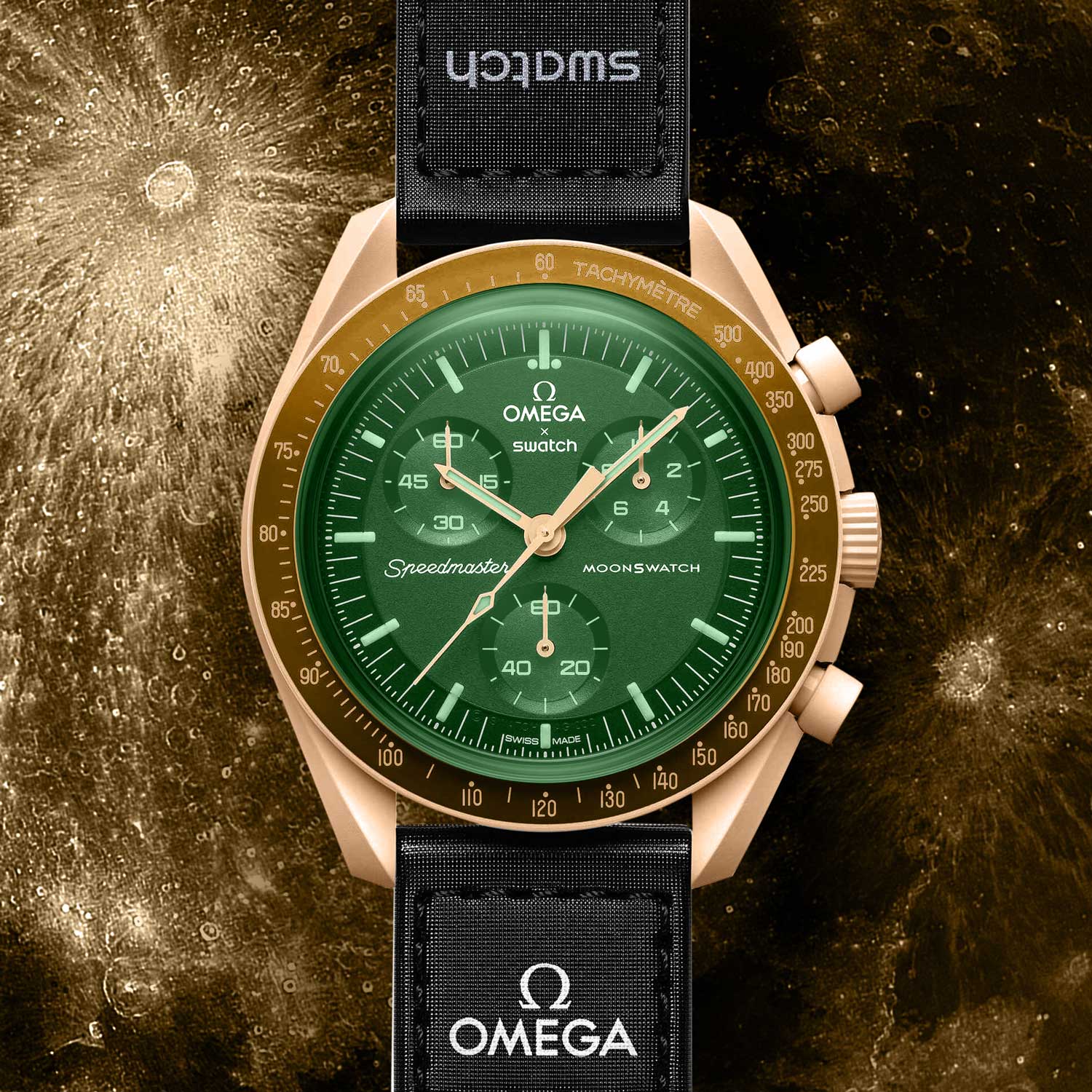 Moonswatch 'Mission to Moonshine Gold' Green Gold Edition