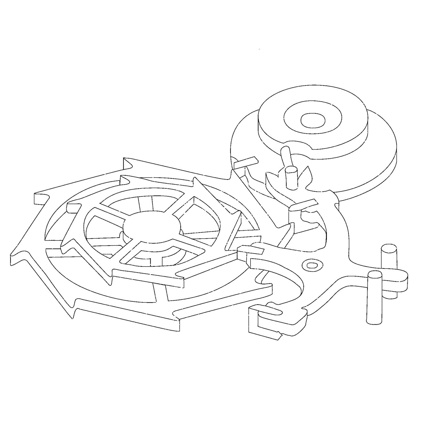A sketch of the Co-Axial escapement, a technology hugely important to Omega’s 21st century success