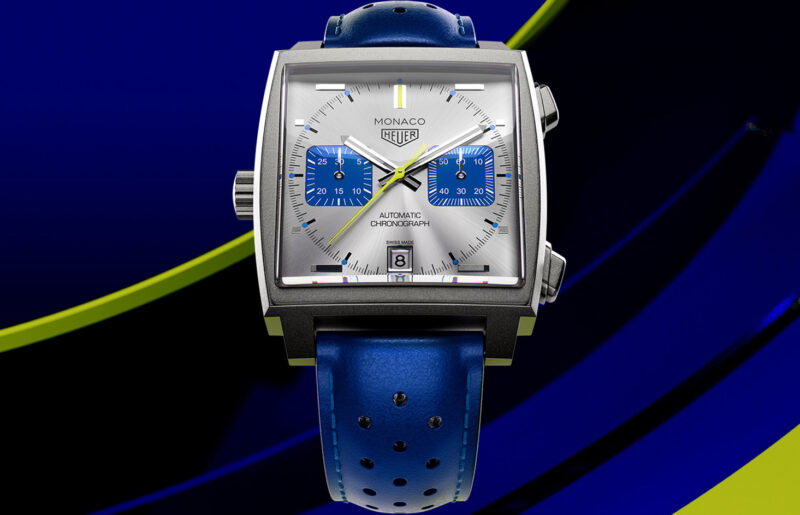 The TAG Heuer Monaco Chronograph Racing Blue, a classic design with a modern palette