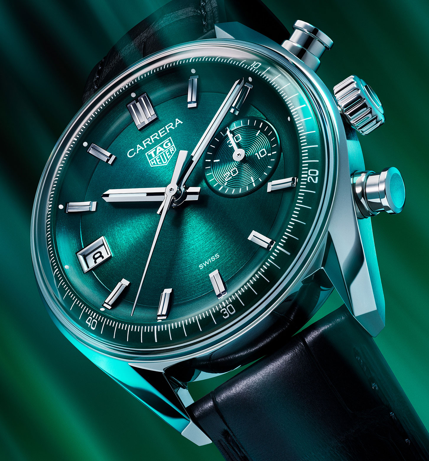 TAG Heuer Carrera Chronograph in teal green
