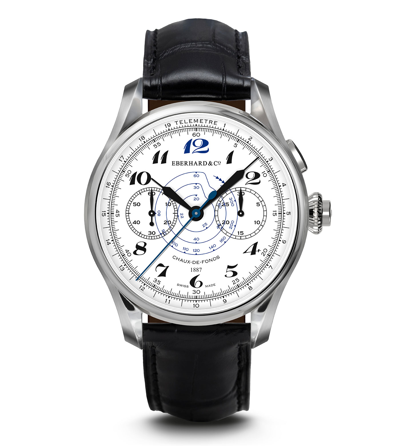 Eberhard Chronograph 1887 Automatique with white dial