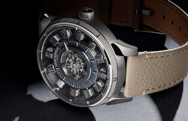 Louis Vuitton Refines its Unique Jump Hour with the Tambour Taiko Spin Time Collection