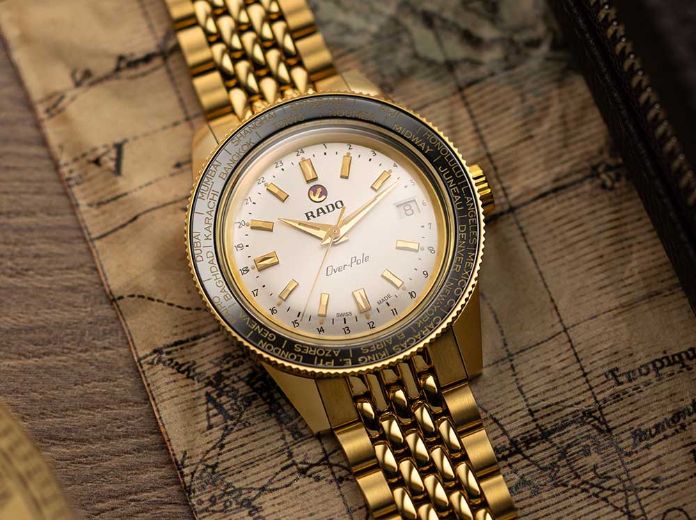 Jet-Set Era Rado Captain Cook Over-Pole Worldtimer in 39mm Yellow