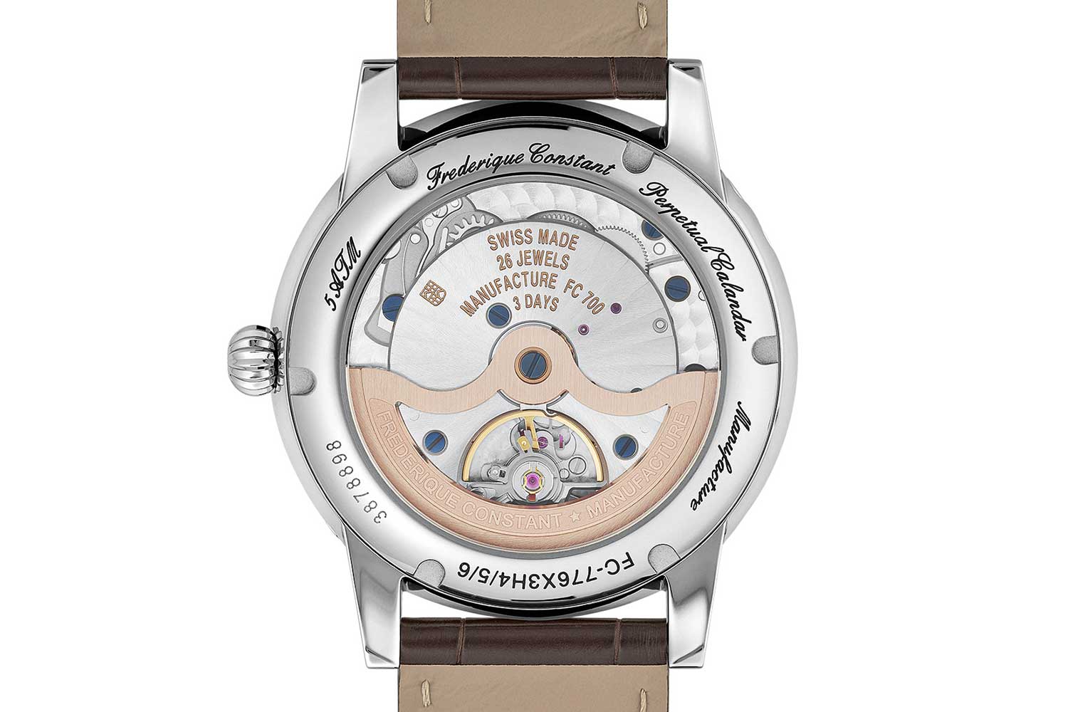 The new Manufacture FC-776 calibre is the 34th calibre to be developed in-house by the brand, now with a three-day power reserve