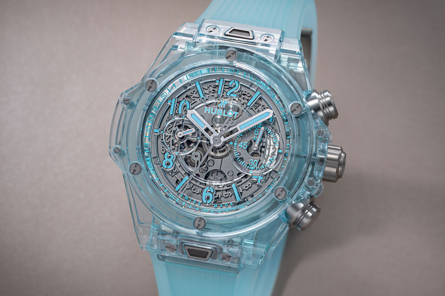 Hublot Big Bang Unico Water Blue Sapphire. Image: Revolution ©