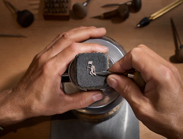 Louis Vuitton Tambour Taiko Galactique astronaut engraving