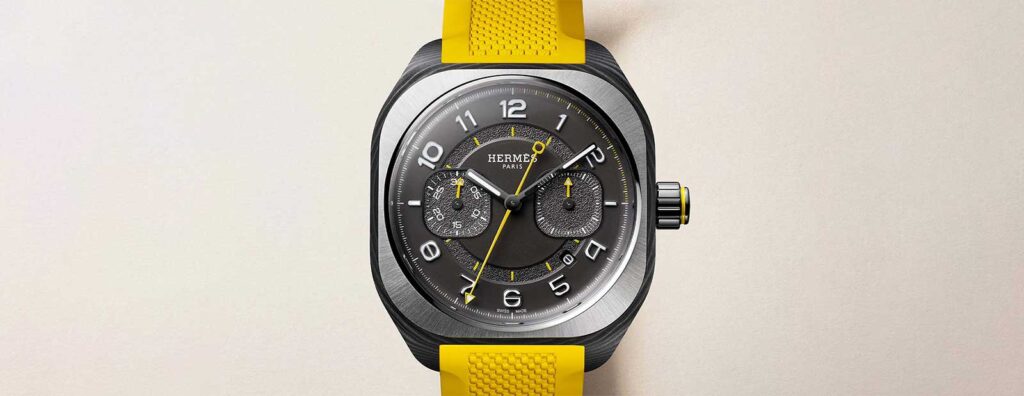 Herm&egrave;s H08 Chronograph: A New Monopusher Sports Watch in Naples Yellow