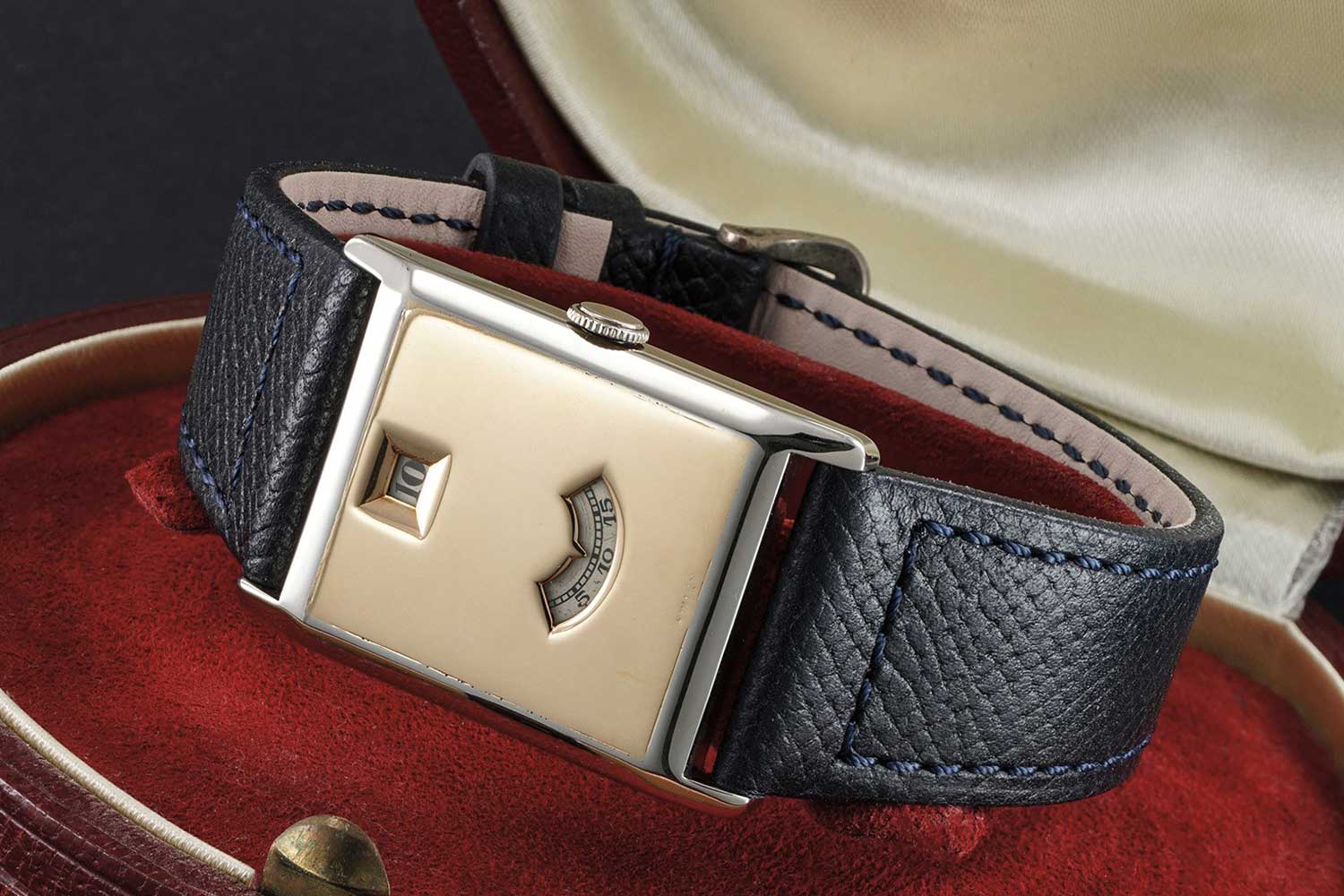 A vintage Audemars Piguet rectangular jumping hour wristwatch, circa 1929 (Image: Phillips)